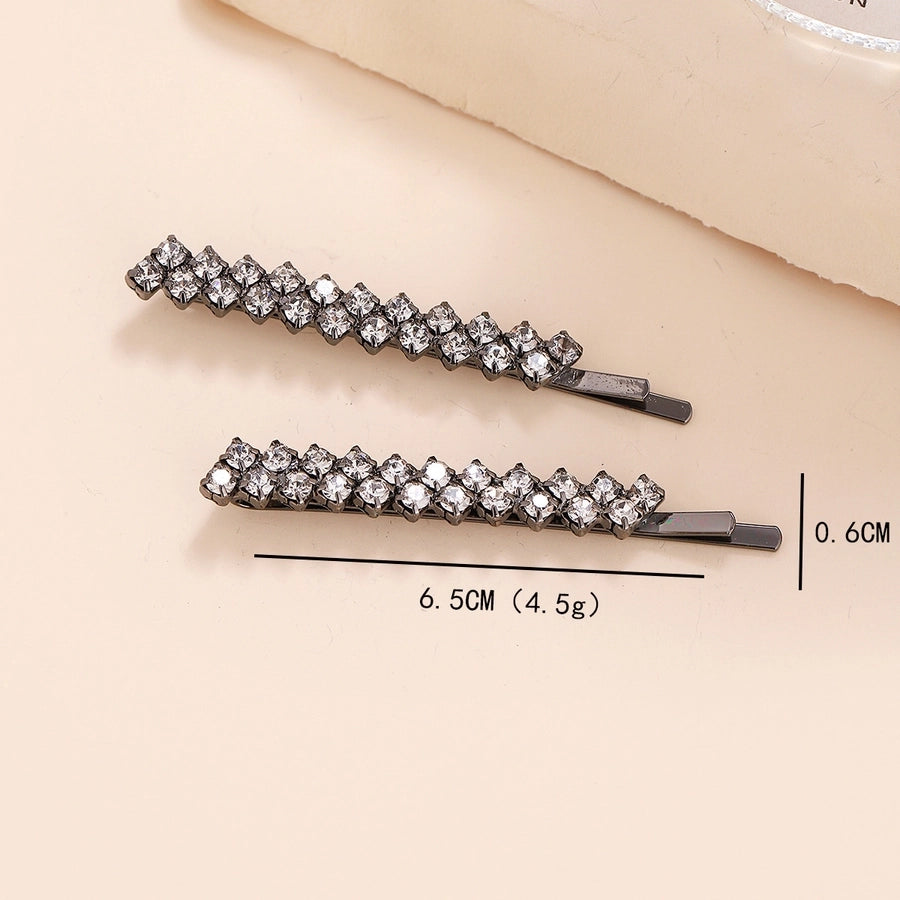 elegant solid color alloy inlay rhinestones hair clip