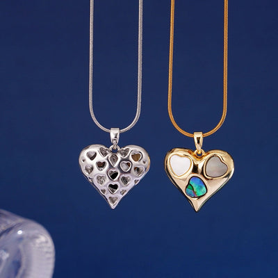 304 Stainless Steel Copper Heart Shape Pendant Necklace