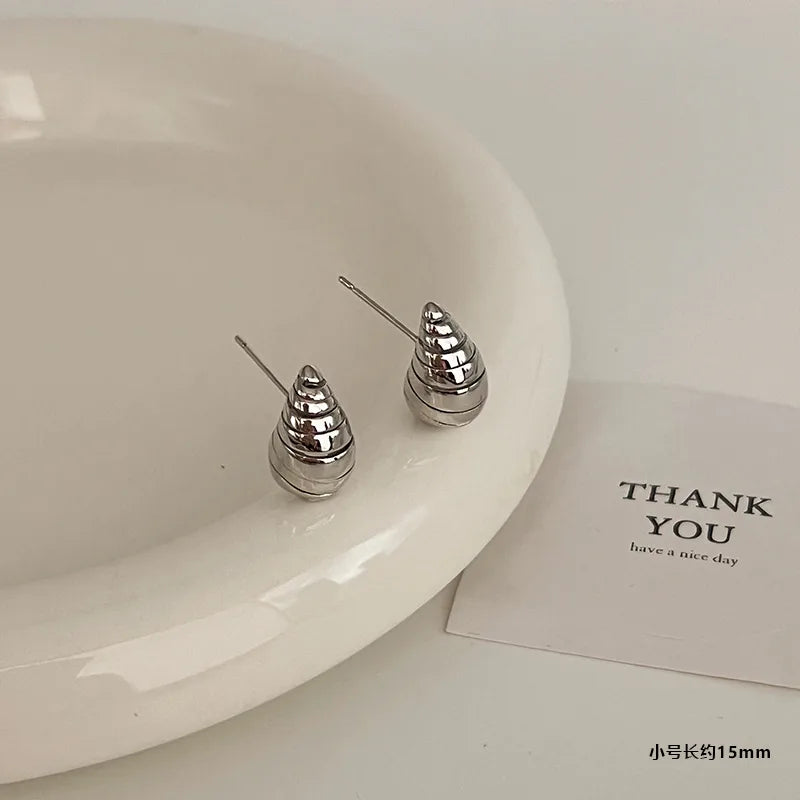 1 Pair Streetwear Geometric Heart Shape Plating Alloy Earrings