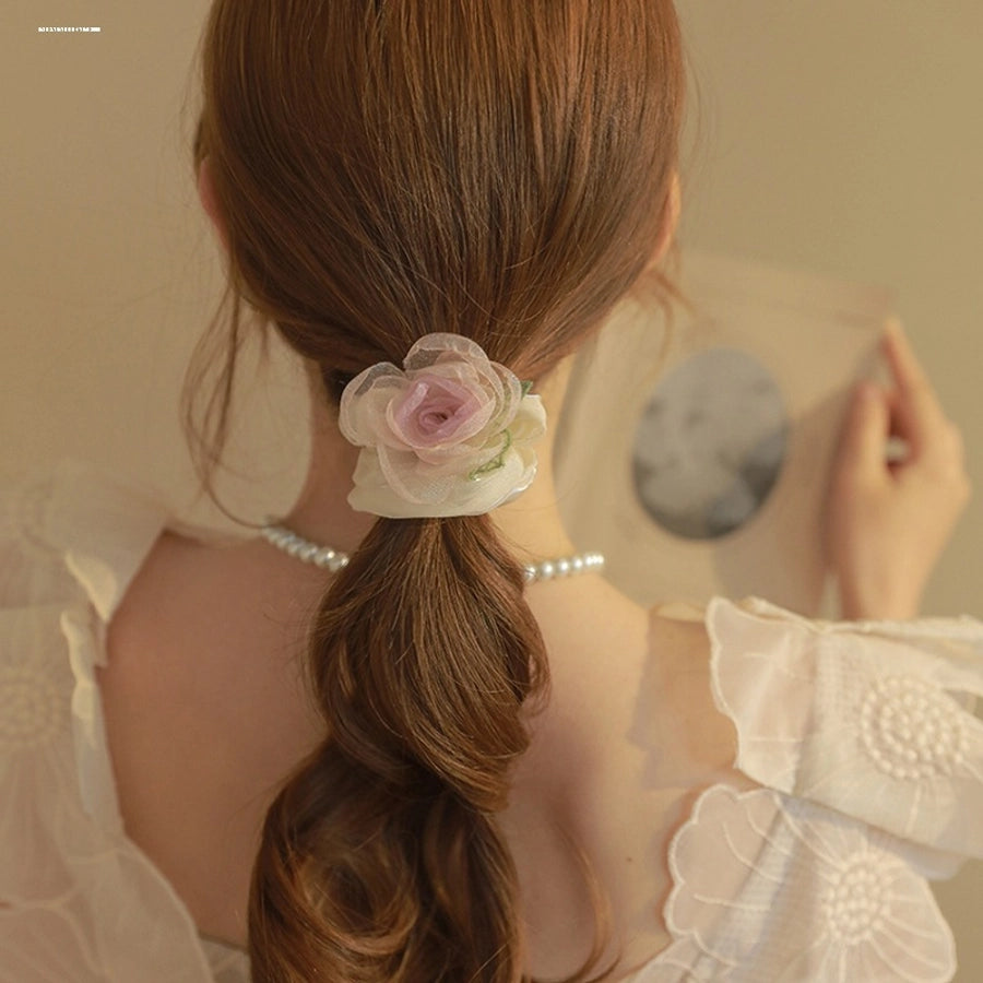 Women's Princess Sweet Rose Mixed materials Hair Clip Hair Tie