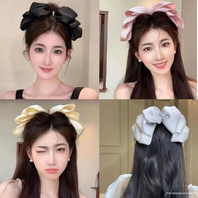 Women's Sweet Bow Knot Cloth Acetic acid sheets Handmade Hair Clip