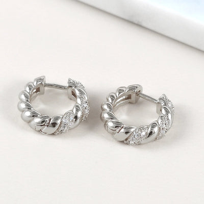 1 Pair IG Style Simple Style Shiny Geometric Irregular Copper Zircon 24K Gold Plated Hoop Earrings Ear Cuffs