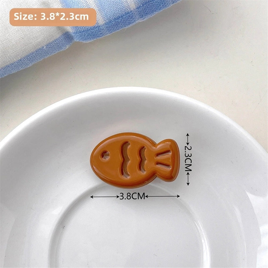 Candy Color Snapper Burned Hair Clip  Sweet Girl's Heart Cute Fish Bangs Clip Student  Hairpin Hair Accessories