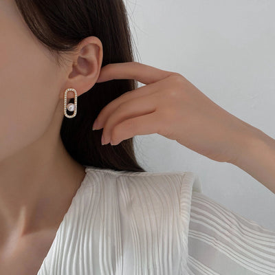 1 Pair Elegant Sweet Geometric Inlay Copper Zircon Gold Plated Ear Studs