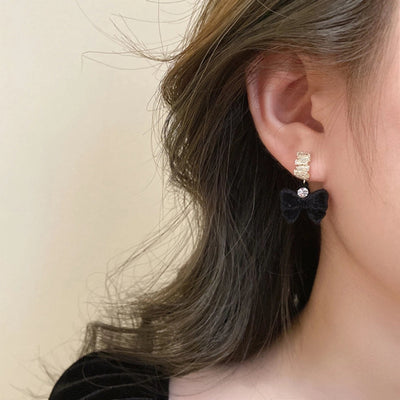 1 Pair Retro Bow Knot Copper Drop Earrings