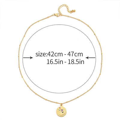 Jewelry Vintage Style Irregular Round Square 304 Stainless Steel Rhinestones Plating Inlay Pendant Necklace