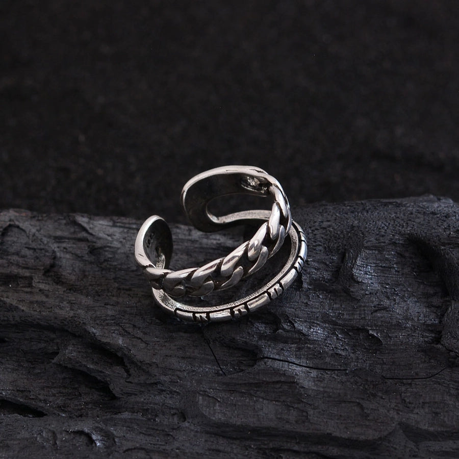 Copper Cha Print Open Rings