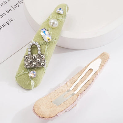 Women's Casual Vacation Classic Style Color Block Alloy Cloth Inlay Rhinestones Glass Pearl Hair Clip