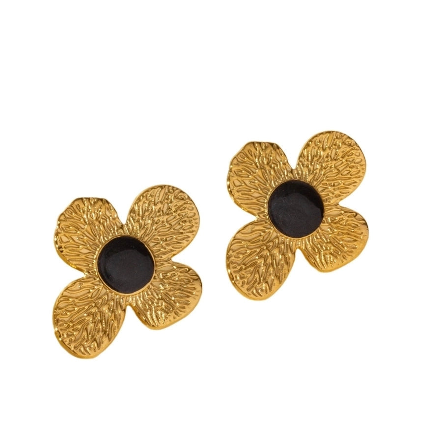 1 Pair Elegant Flower 304 Stainless Steel Ear Studs