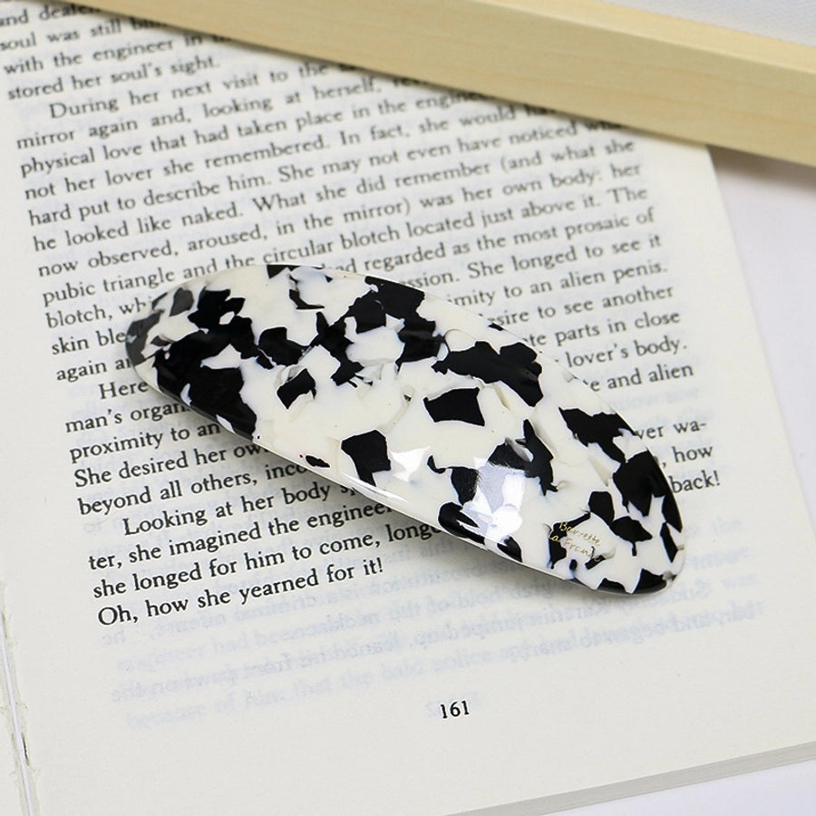 artistic color block leopard acetic acid sheets hair clip