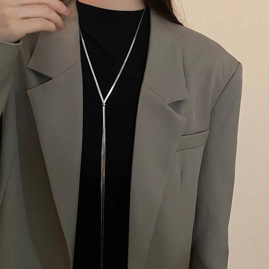 Jewelry Sweet Solid Color Titanium Steel Plating Pendant Necklace