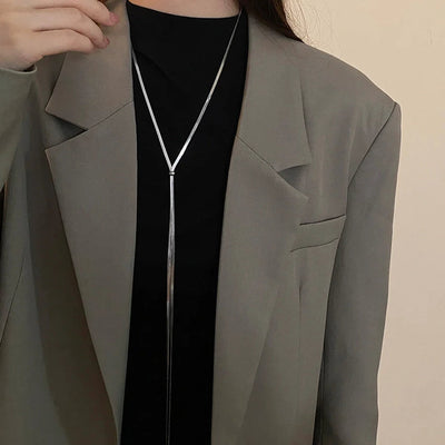 Jewelry Sweet Solid Color Titanium Steel Plating Pendant Necklace