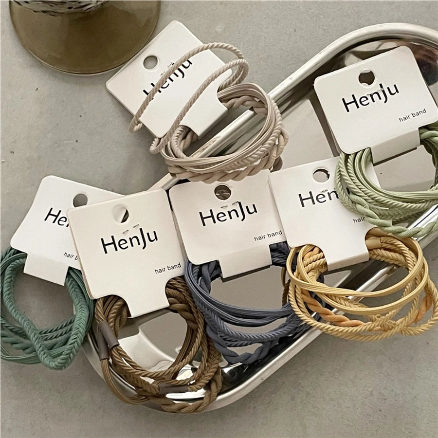 simple style solid color cloth hair tie 1 set