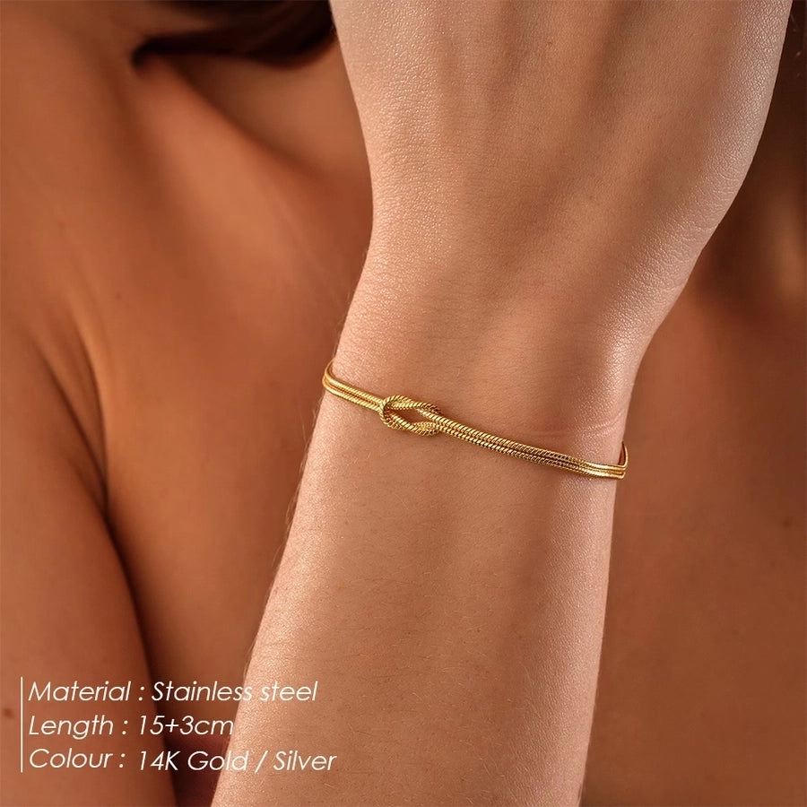 Casual Sweet Artistic Knot 304 Stainless Steel Bracelets In Bulk