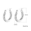 1 Pair Retro Simple Style Solid Color Plating 304 Stainless Steel Silver Plated Earrings