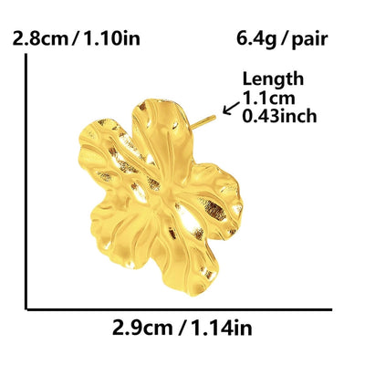1 Pair Basic Simple Style Flower Plating 304 Stainless Steel Ear Studs