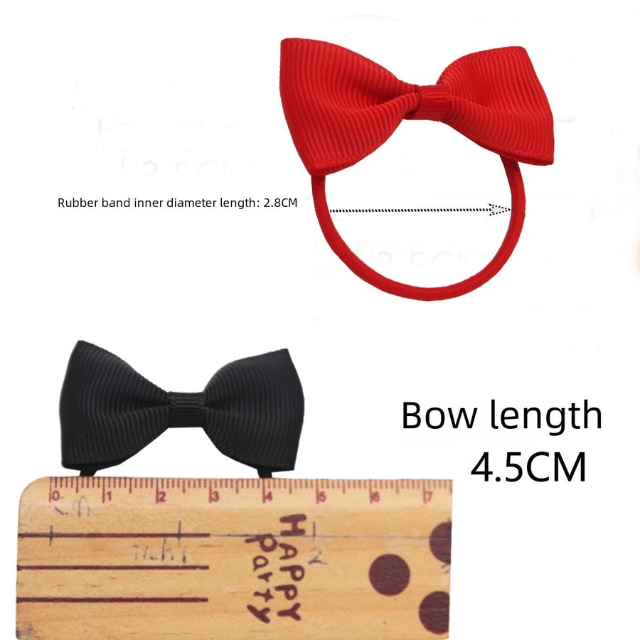 children's jewelry bow hair ring  thread belt hair accessories rubber band solid color girl small rubber band headdress