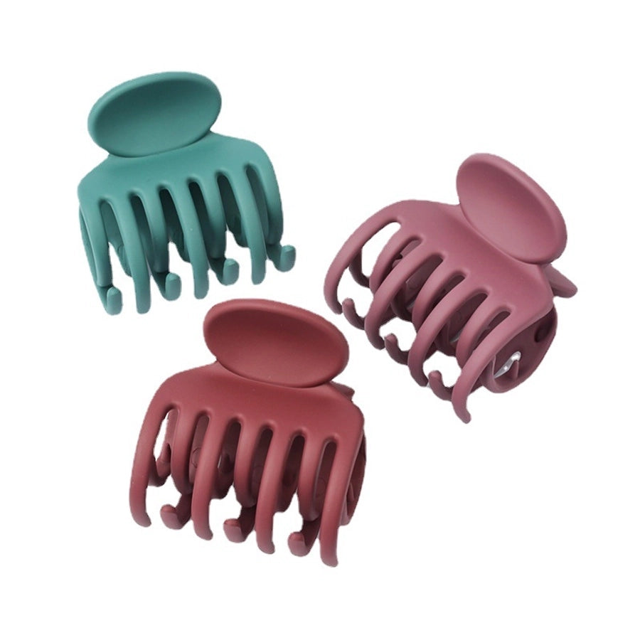 simple style solid color plastic resin hollow out hair claws 1 piece