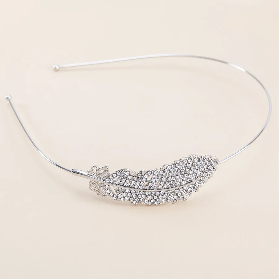 women's simple style waves flower bow knot metal inlay pearl zircon hair band