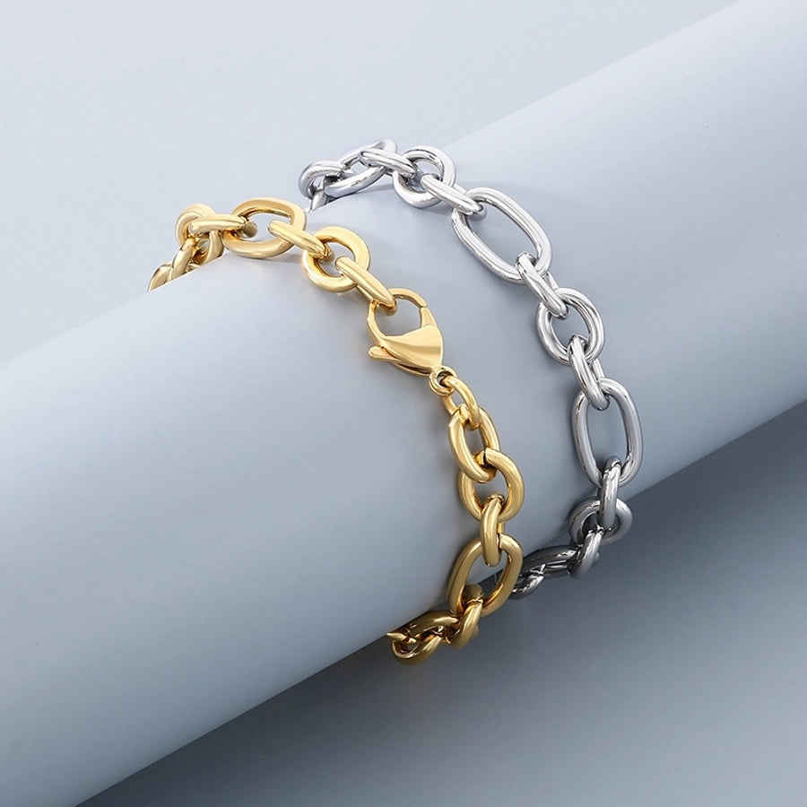 Simple Style Geometric 304 Stainless Steel 18K Gold Plated  Bracelets In Bulk