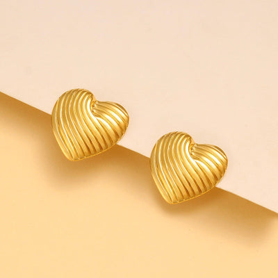 1 Pair Simple Style Classic Style Heart Shape Plating 304 Stainless Steel 316 Stainless Steel  18K Gold Plated Ear Studs