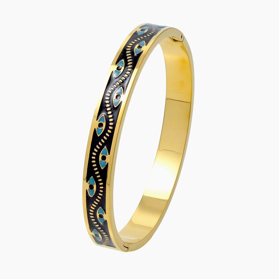 Nordic Style Luxurious Artistic Colorful Titanium Steel Gold Plated Titanium Steel Bangle In Bulk