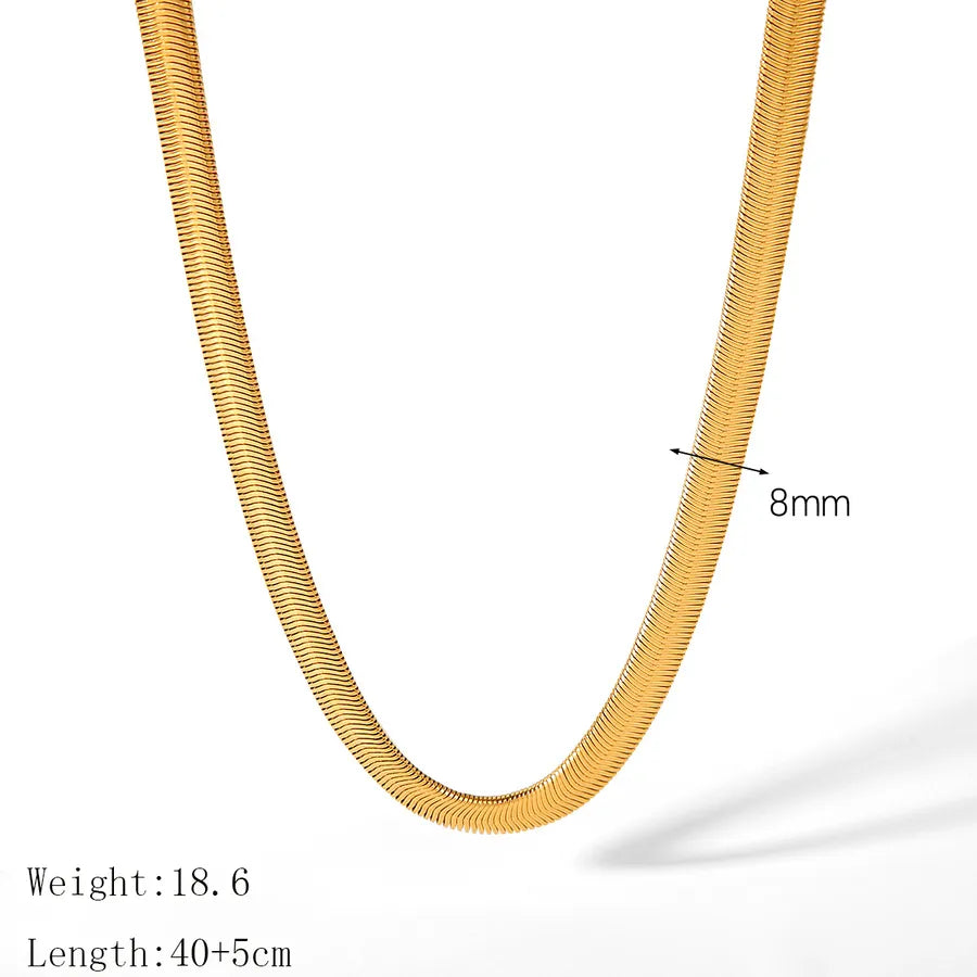 Wholesale Jewelry Basic Simple Style Commute Solid Color 304 Stainless Steel 18K Gold Plated Plating Necklace