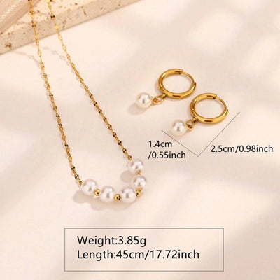 Jewelry Fairy Style Princess Shiny Geometric 304 Stainless Steel Plastic 18K Gold Plated Plating Jewelry Set