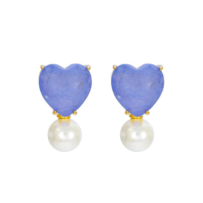 1 Pair Elegant Simple Style Heart Shape Plating Copper Drop Earrings