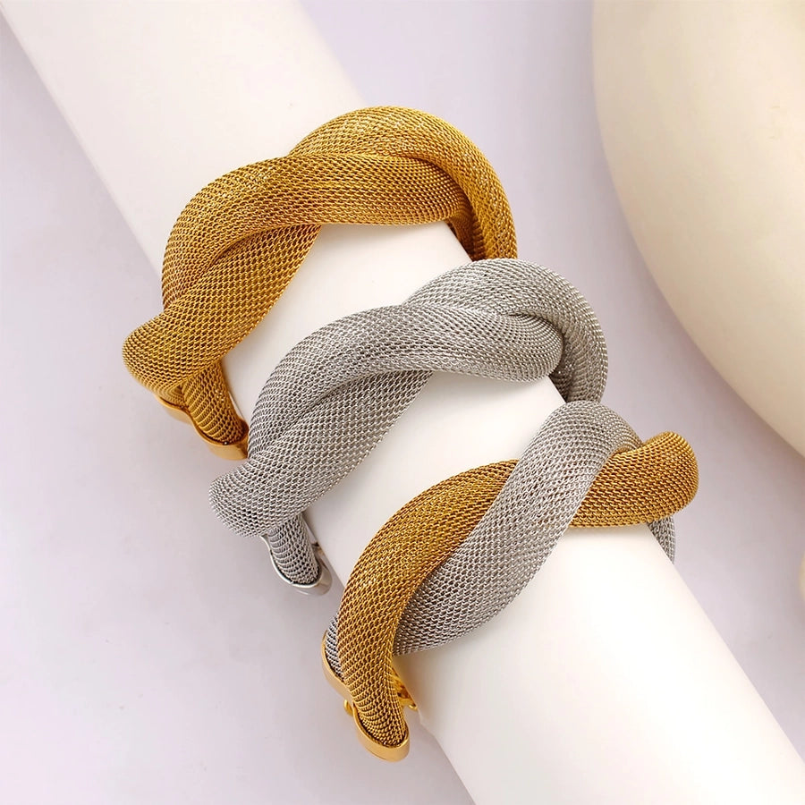 Jewelry Retro Exaggerated Geometric 304 Stainless Steel 18K Gold Plated Bracelets Necklace