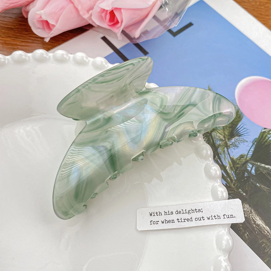 Women's Sweet Color Block PVC Hair Claws