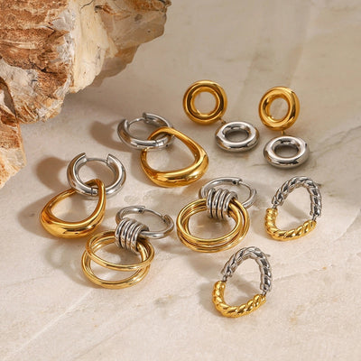 1 Pair Vintage Style Classic Style Geometric Mixed Metal Plating 304 Stainless Steel Drop Earrings