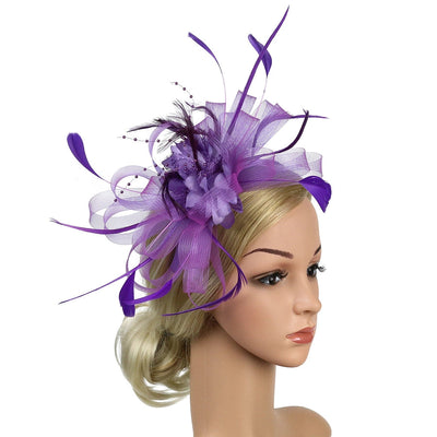 fashion feather bridal mesh top hat accessories hairband