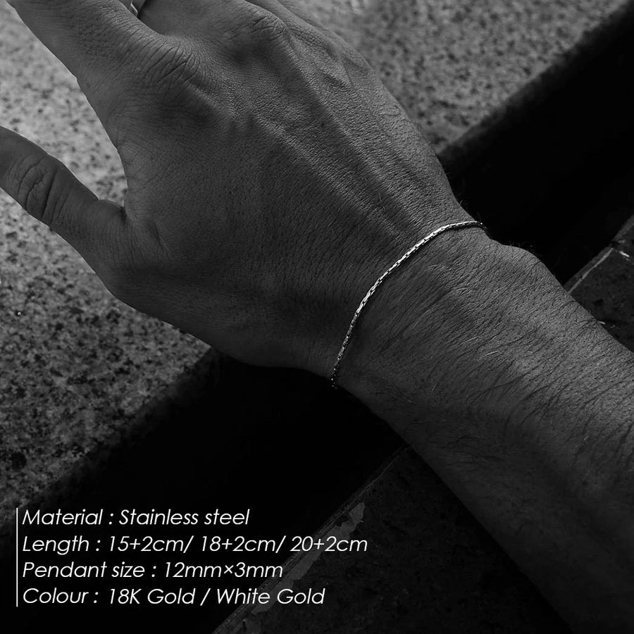 Vacation Simple Style Classic Style Solid Color 304 Stainless Steel 18K Gold Plated White Gold Plated Bracelets In Bulk