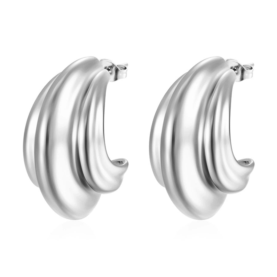 1 Pair Vacation Solid Color Titanium Steel Ear Studs