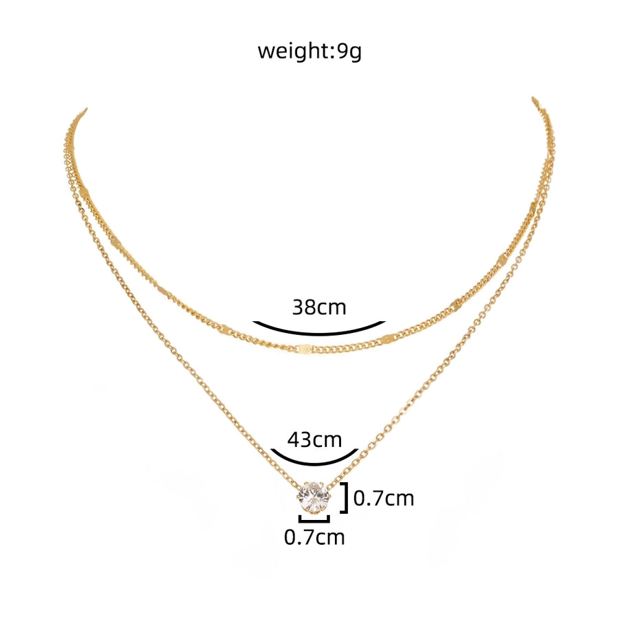 Copper cable chain Geometric Necklace