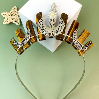 Women's Retro Crown Iron Patchwork Hair Band