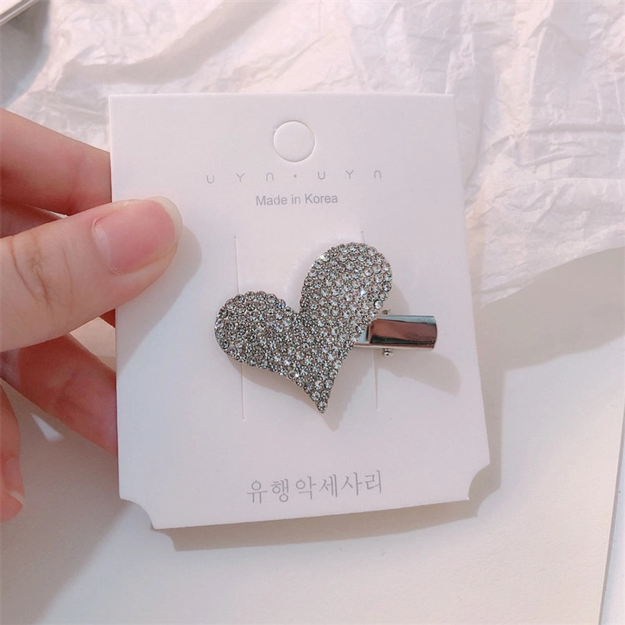 simple style bow knot alloy inlay zircon hair clip