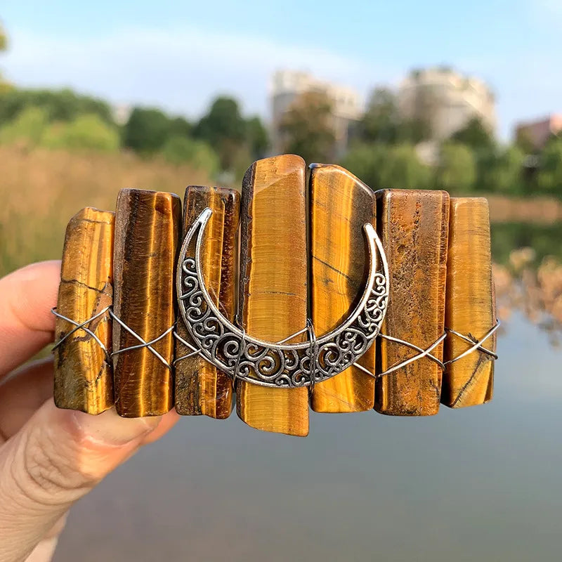 retro moon crystal plating hair clip 1 pair