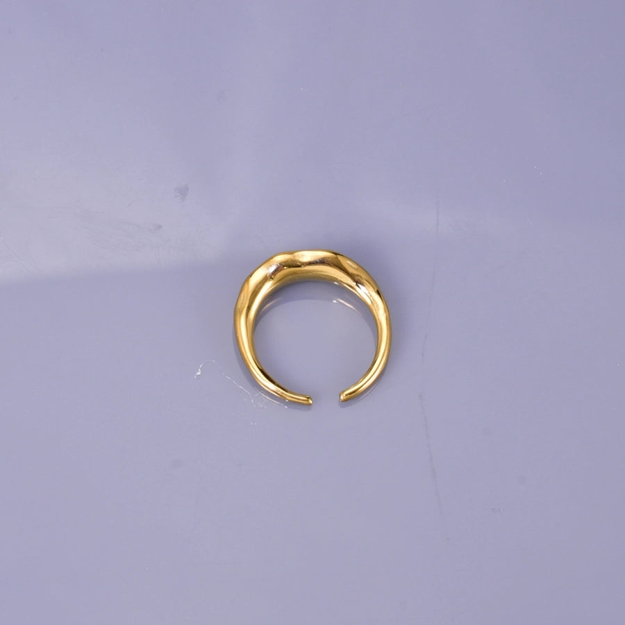 Jewelry Simple Style Classic Style Solid Color 304 Stainless Steel 18K Gold Plated Plating Open Rings