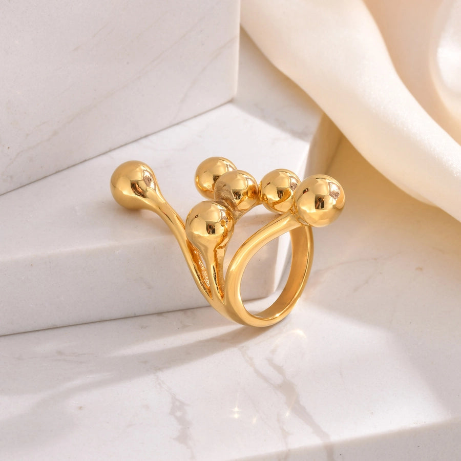 Jewelry IG Style Solid Color 304 Stainless Steel 18K Gold Plated Rings