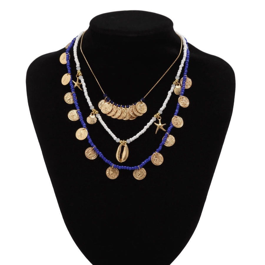 Alloy Iron Copper Plating Geometric Seed Bead Necklace