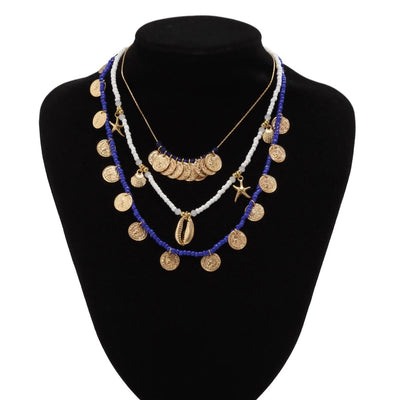 Alloy Iron Copper Plating Geometric Seed Bead Necklace