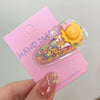 kid's cute cartoon fruit alloy rubber sequins hair clip