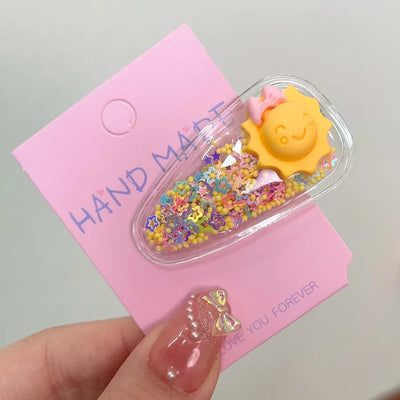 kid's cute cartoon fruit alloy rubber sequins hair clip