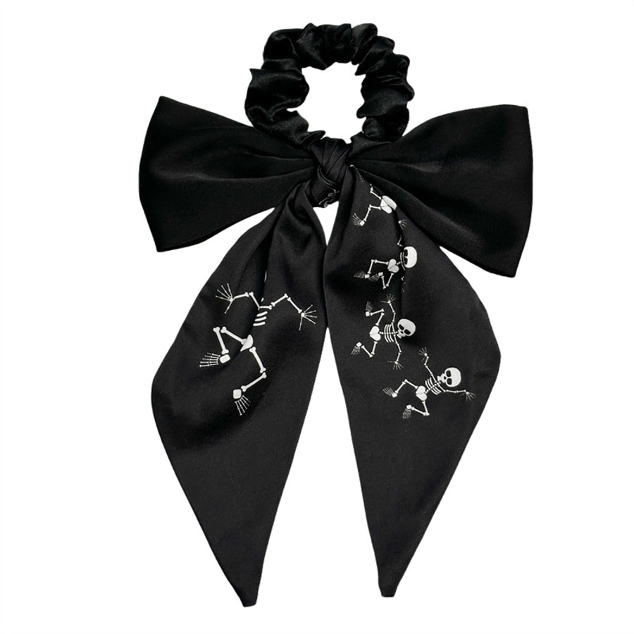 New Bow Long Ponytail Ribbon Large Intestine Hair Ring   Hot Sale Skull Hair Ring Hair Rope