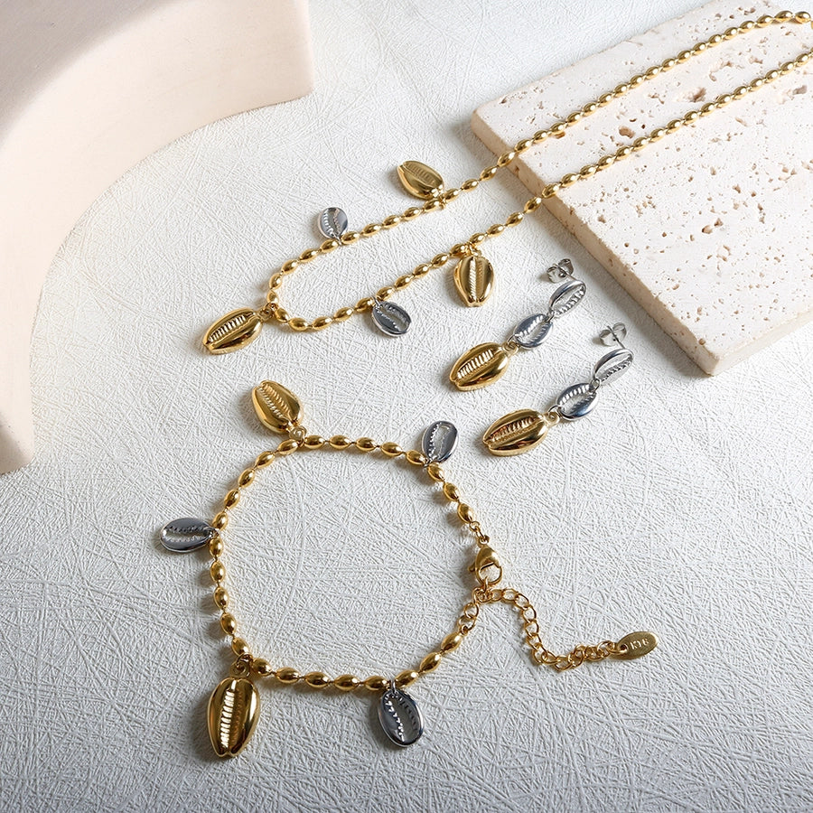Jewelry IG Style Marine Style Commute Conch 304 Stainless Steel Bracelets Earrings Necklace