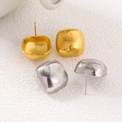 1 Pair French Style Simple Style Classic Style Geometric Polishing Plating 304 Stainless Steel 18K Gold Plated Ear Studs