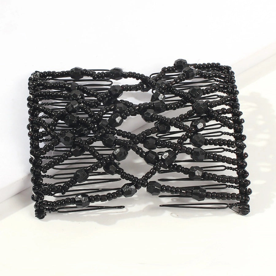 women's lady flower alloy resin seed bead insert comb