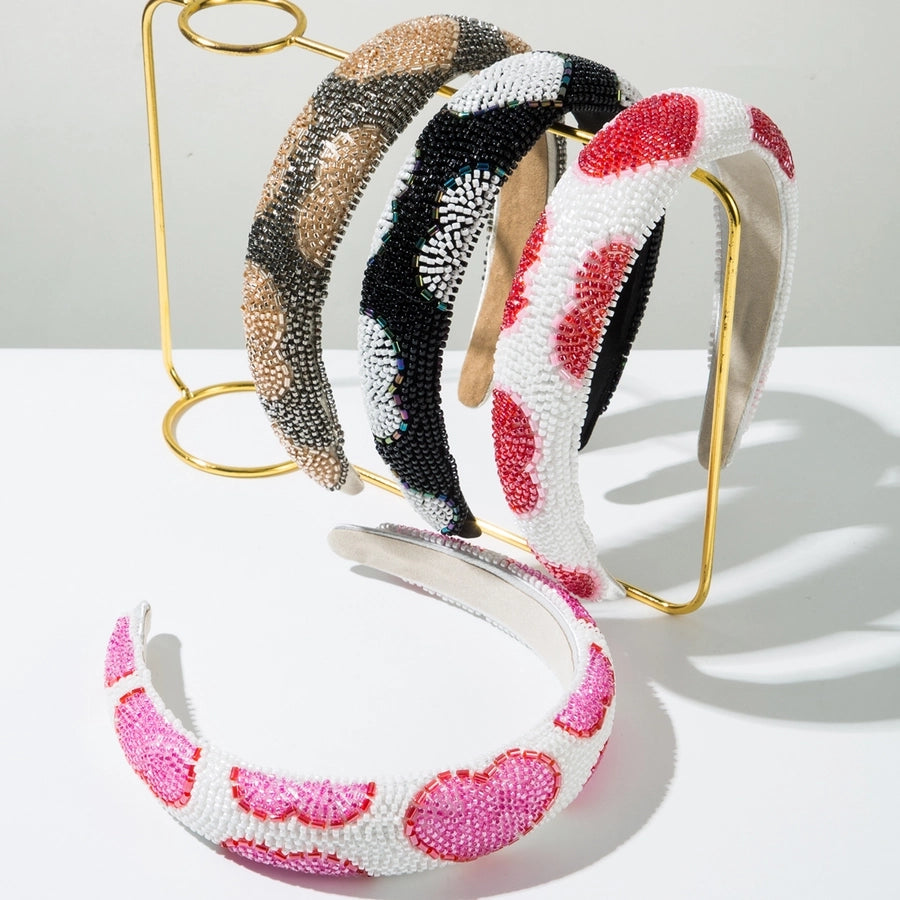 Women's Elegant Vacation Heart Shape Alloy Seed Bead Hair Band